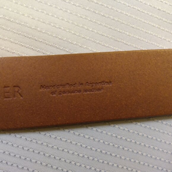 Vtg Tommy Hilfiger Cognac Brown Leather Belt - Sz 34 - Picture 8 of 8